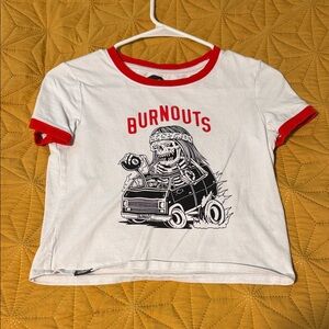 Burnouts Kids Graphic Tee - White & Red